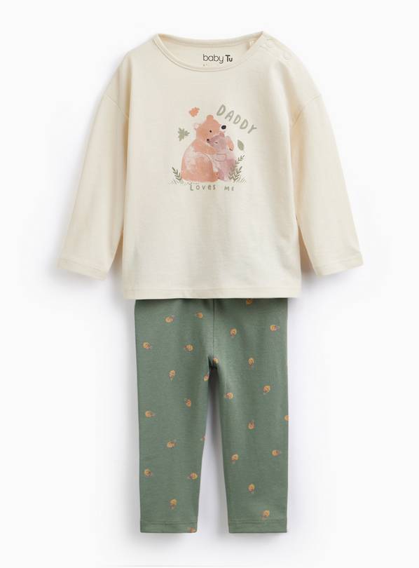 Bear Print Long Sleeve Top & Leggings Set 3-6 months